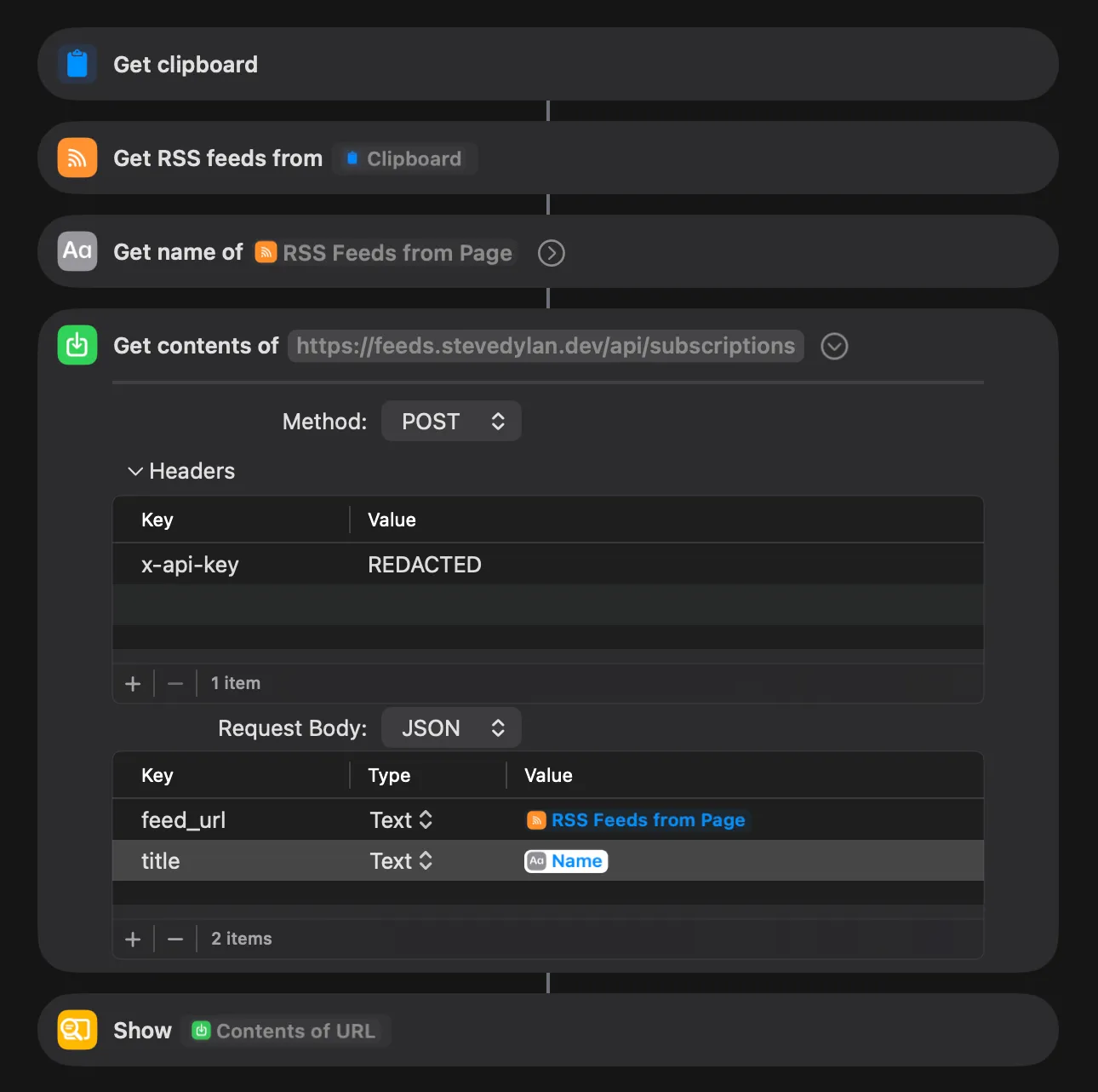 add feeds shortcut