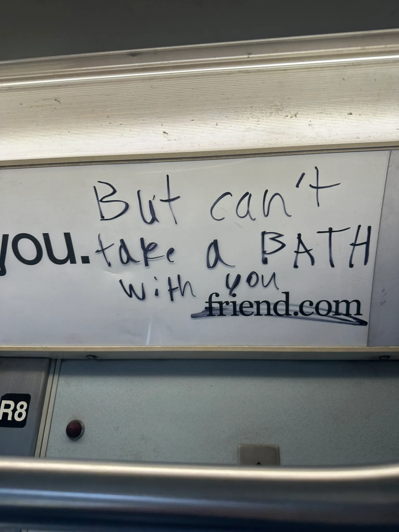 NYC subway Friend ad covered in critical handwritten responses